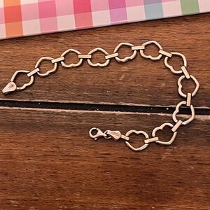 Elegant sterling, silver Heart Link Bracelet
